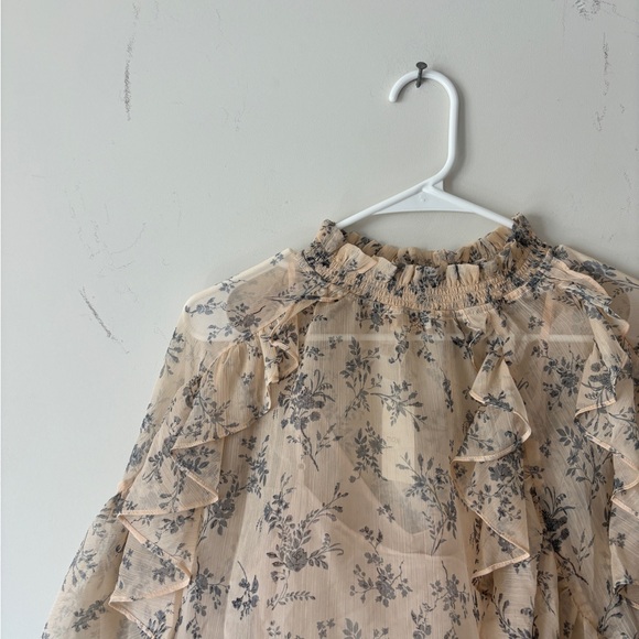 NWT MAJE Ruffle Floral Blouse - 3 - Picture 7 of 13